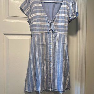 Abercrombie Blue and White Striped Summer Dress, Size Small